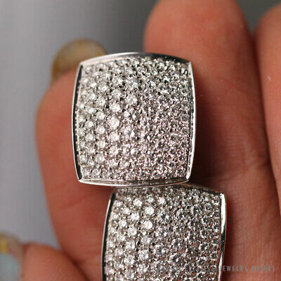 Damiani Diamond Pave Cluster 18K White Gold Earrings with Box & Papers - Image 7