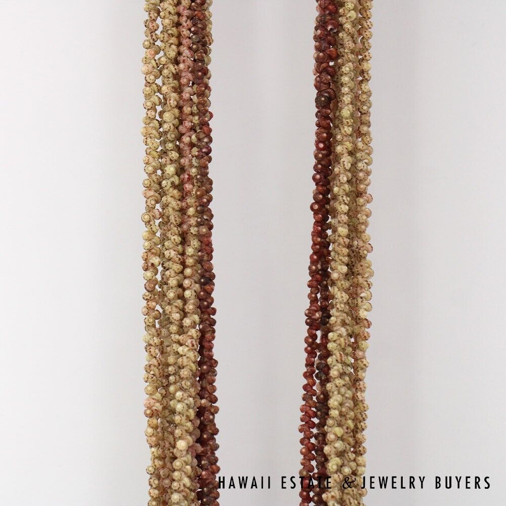Ni'ihau Shell Lei 10-Strand Mauna Loa Kahelelani Multi 38 Inch Hawaiian Necklace - Image 5