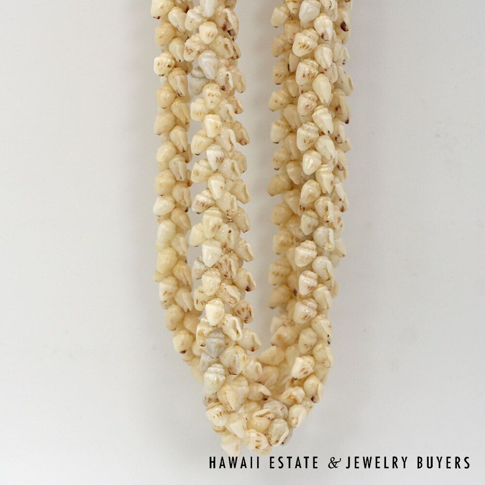 Ni'ihau Shell Lei 3 Strand Pikake Momi Lenalena Poleholeho Apu'upu'u 38 Inch - Image 8