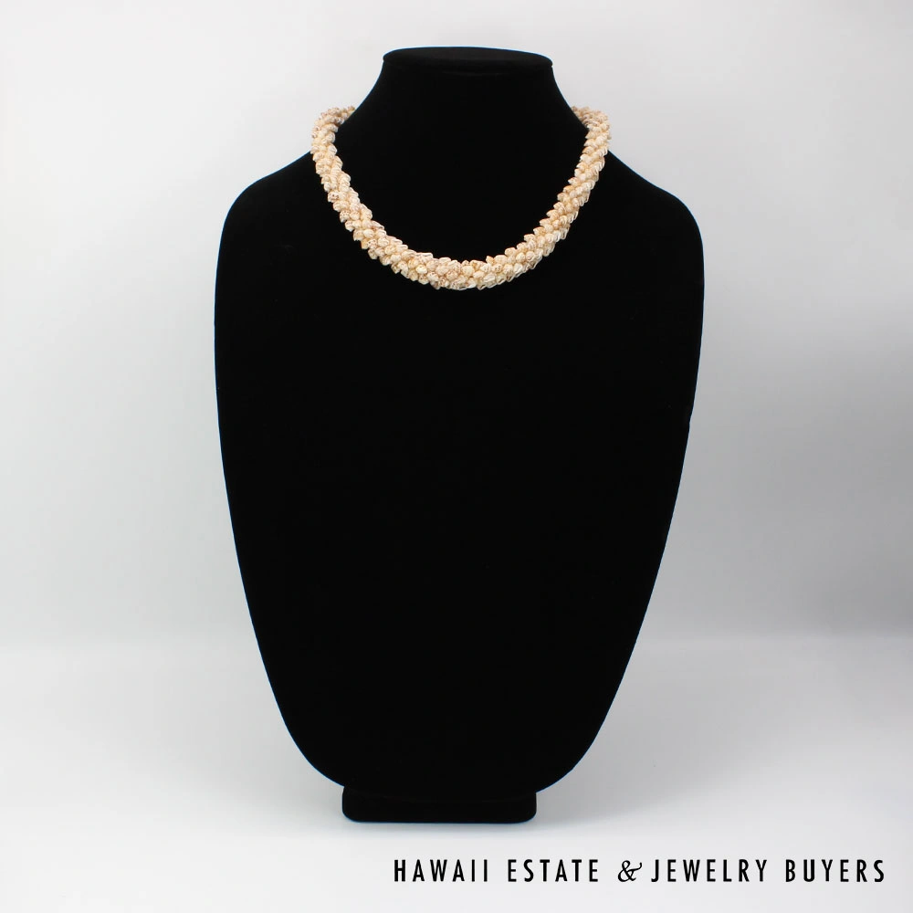 Ni'ihau Shell Lei 21 Inch Coconut Style Momi Onikiniki Hawaiian Necklace - Image 3