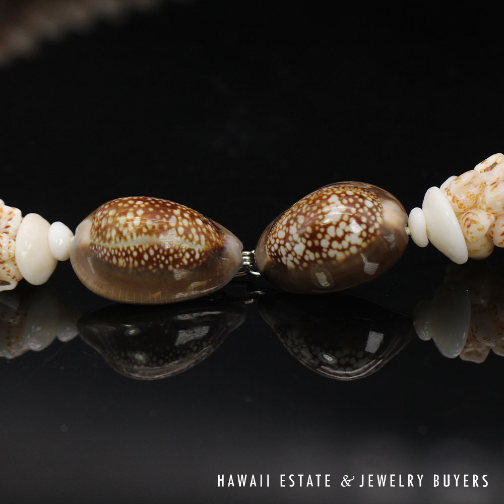 Ni'ihau Shell Lei 21 Inch Coconut Style Momi Onikiniki Hawaiian Necklace - Image 14