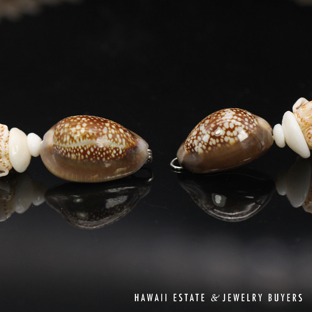 Coconut Style Ni'ihau Shell Choker Necklace: Momi Onikiniki 21