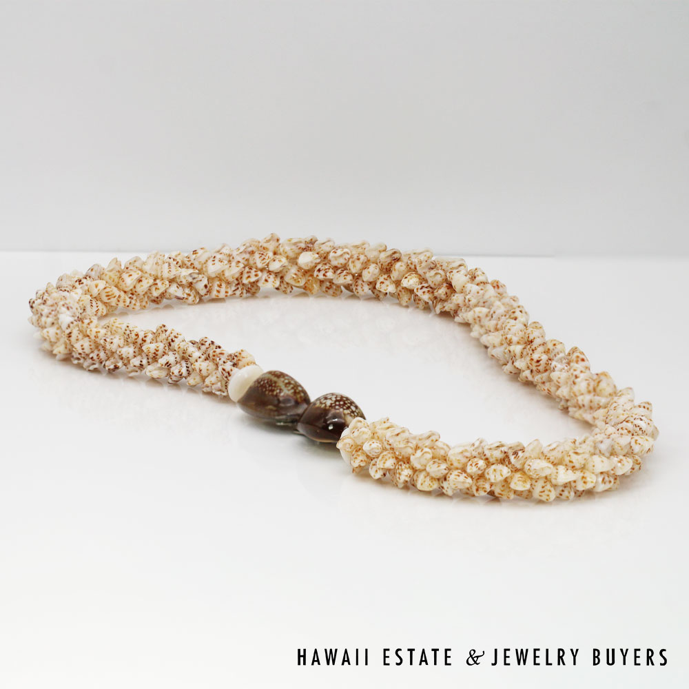 Ni'ihau Shell Lei 21 Inch Coconut Style Momi Onikiniki Hawaiian Necklace - Image 4