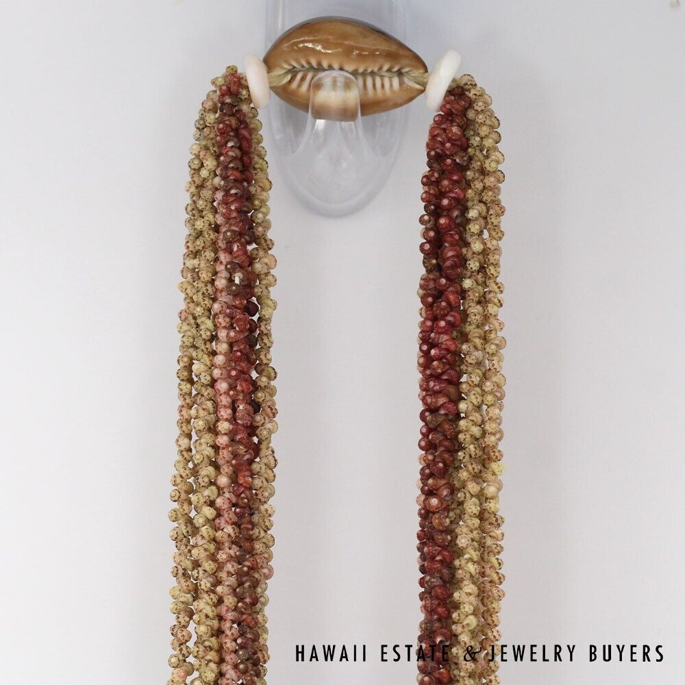 Ni'ihau Shell Lei 10-Strand Mauna Loa Kahelelani Multi 38 Inch Hawaiian Necklace - Image 4