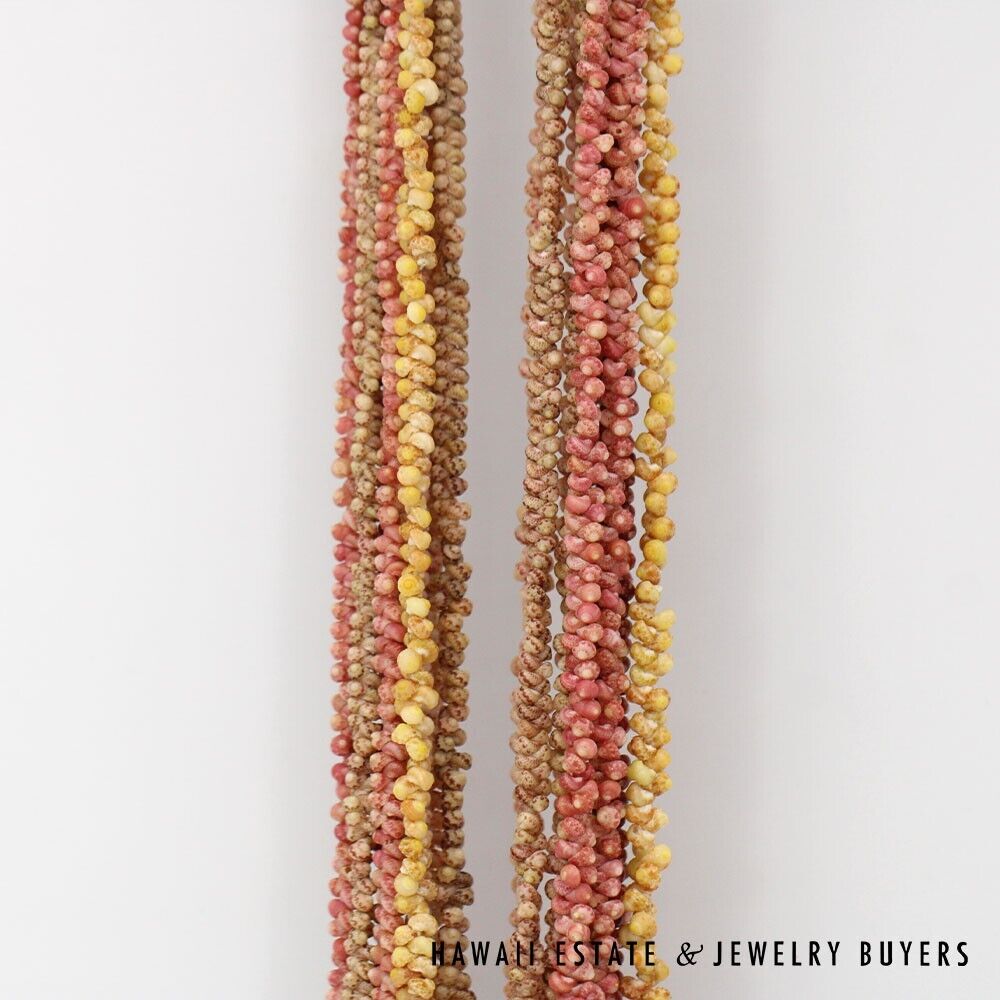 Ni'ihau Shell Lei Multi-Strand Maunaloa Kahelelani Kamoa Multi-Color 35 Inch - Image 6