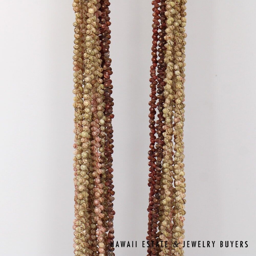 Ni'ihau Shell Lei 10-Strand Mauna Loa Kahelelani Multi 38 Inch Hawaiian Necklace - Image 6