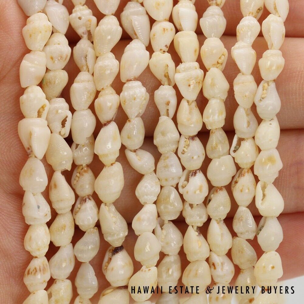 Ni'ihau Shell Lei 10-Strand Pololei Momi Cream 48 Inch Genuine Hawaiian Necklace - Image 11