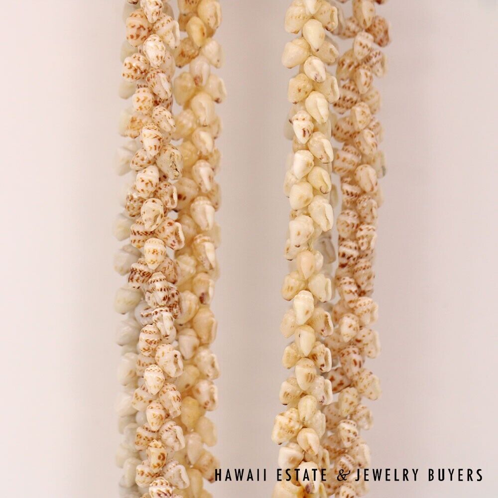 Ni'ihau Shell Lei 3-Strand Pikake Momi Multi-Color 38 Inch Hawaiian Necklace - Image 6