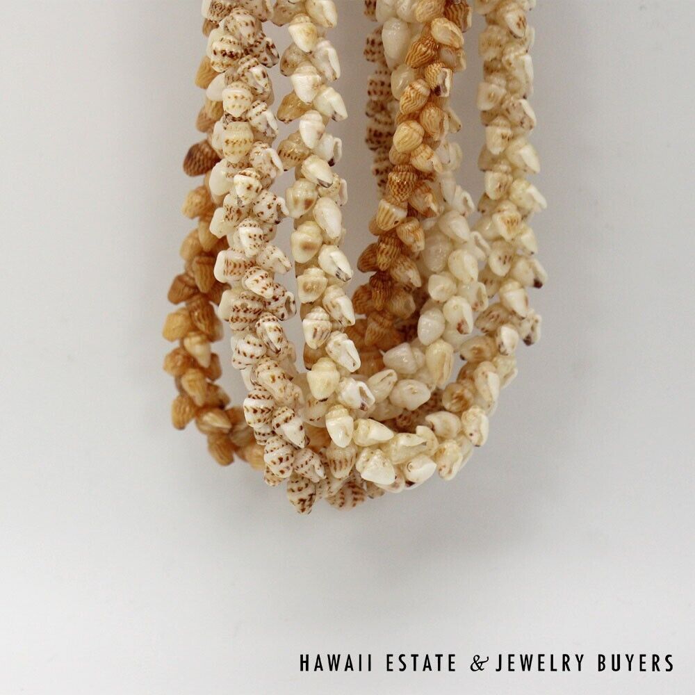 Ni'ihau Shell Lei 4 Strand Lenalena Kahakaha Onikiniki Pikake Momi