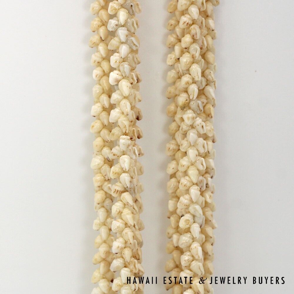 Ni'ihau Shell Lei 3 Strand Pikake Momi Lenalena Poleholeho Apu'upu'u 38 Inch - Image 7