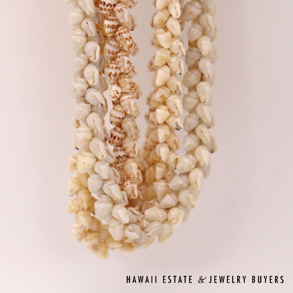 Ni'ihau Shell Lei 3-Strand Pikake Momi Multi-Color 38 Inch Hawaiian Necklace - Image 8