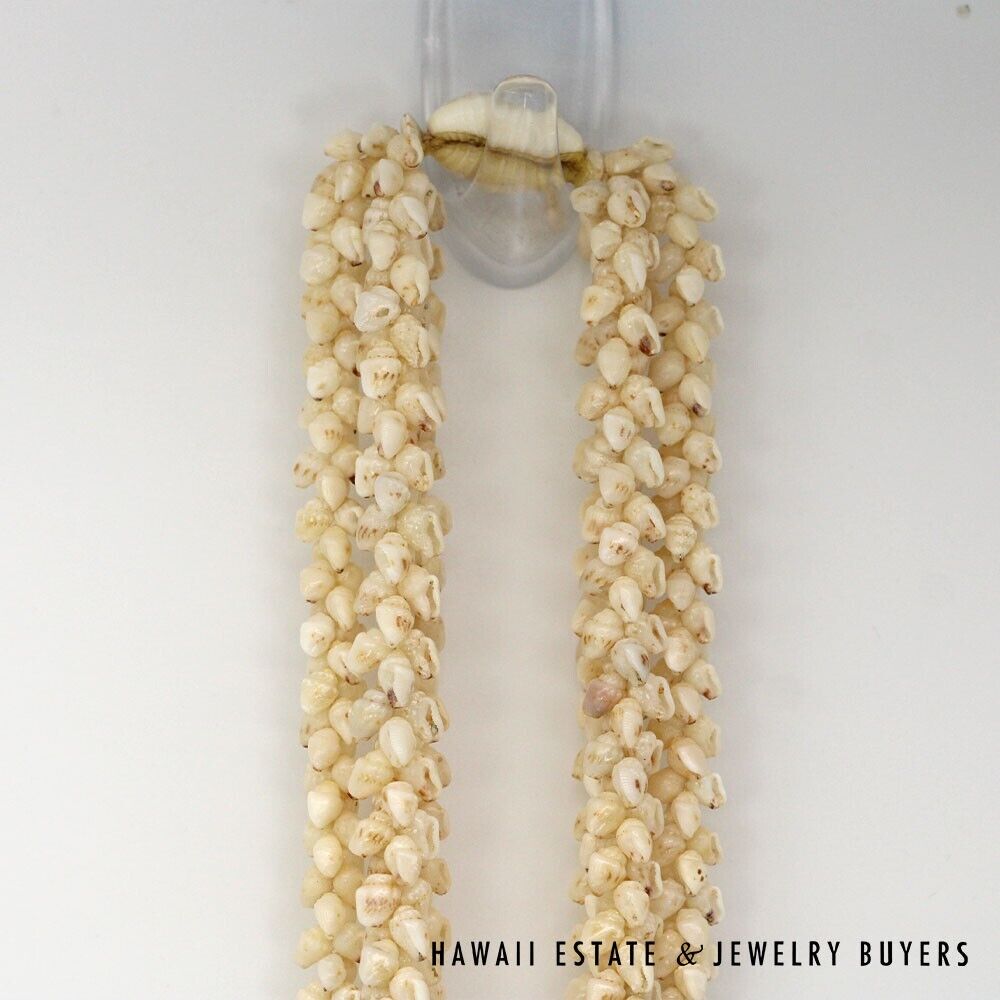Ni'ihau Shell Lei 3 Strand Pikake Momi Lenalena Poleholeho Apu'upu'u 38 Inch - Image 5