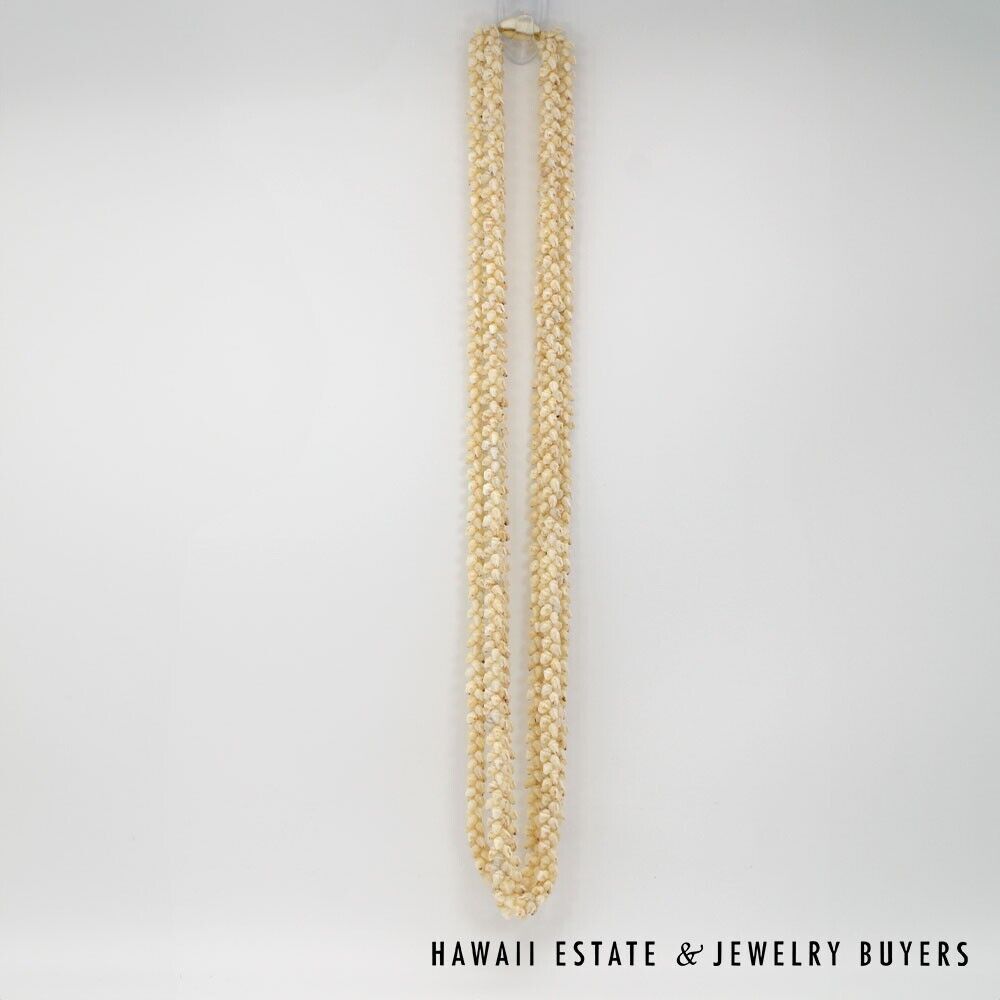 Ni'ihau Shell Lei 3 Strand Pikake Momi Lenalena Poleholeho Apu'upu'u 38 Inch - Image 4