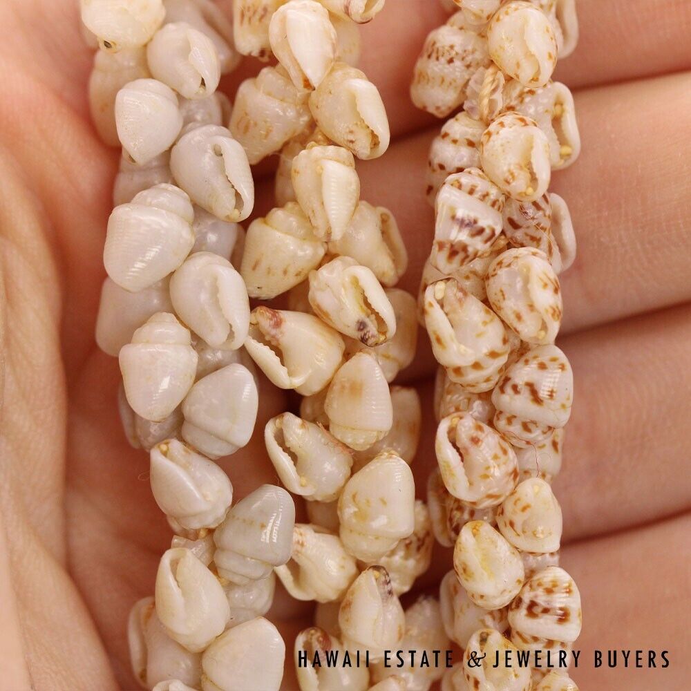 Ni'ihau Shell Lei 3-Strand Pikake Momi Multi-Color 38 Inch Hawaiian Necklace - Image 10