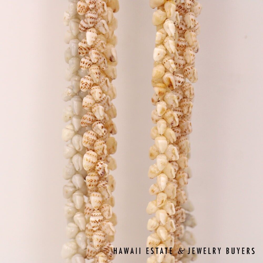 Ni'ihau Shell Lei 3-Strand Pikake Momi Multi-Color 38 Inch Hawaiian Necklace - Image 7