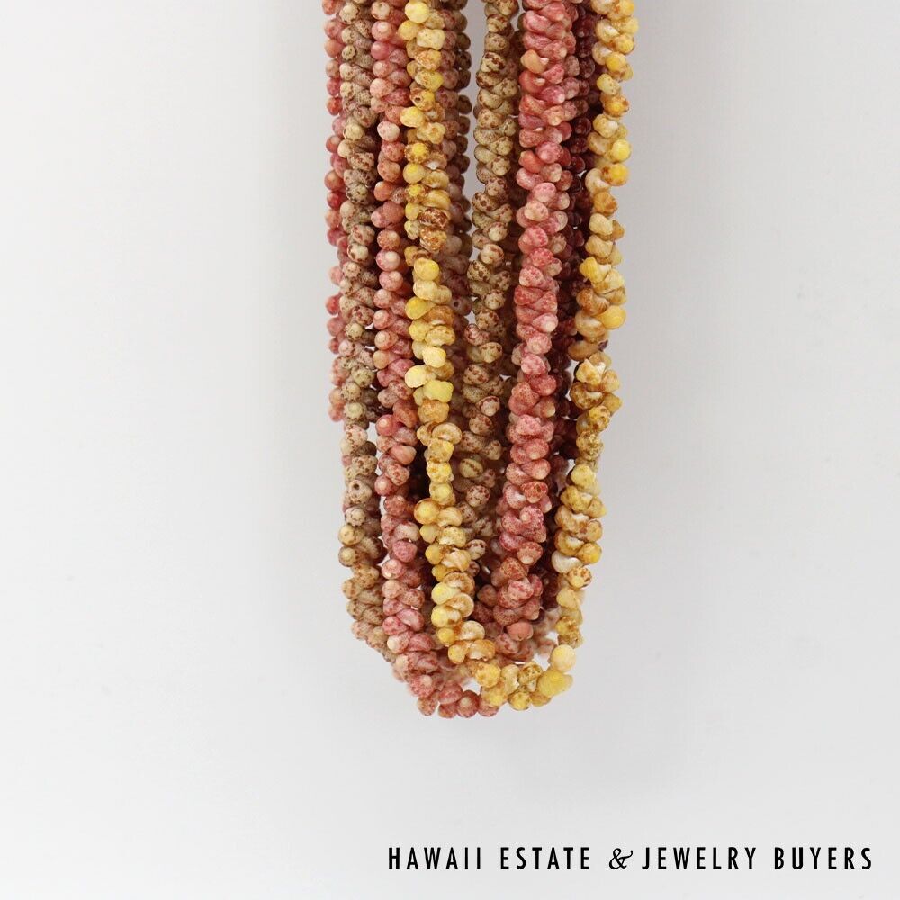 Ni'ihau Shell Lei Multi-Strand Maunaloa Kahelelani Kamoa Multi-Color 35 Inch - Image 8