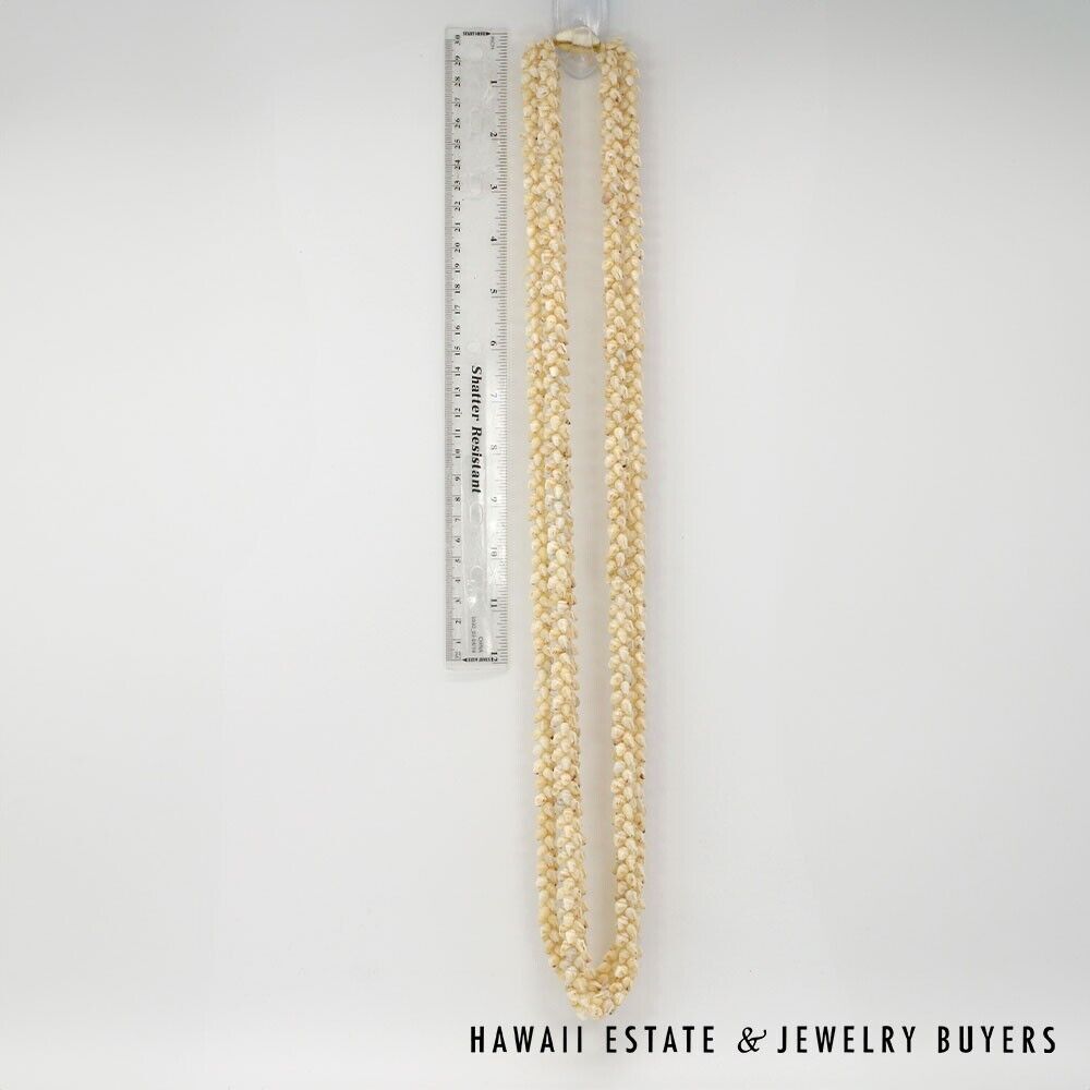 Ni'ihau Shell Lei 3 Strand Pikake Momi Lenalena Poleholeho Apu'upu'u 38 Inch - Image 3