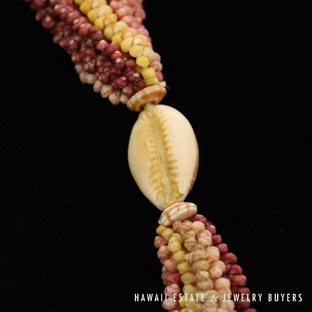 Ni'ihau Shell Lei Multi-Strand Maunaloa Kahelelani Kamoa Multi-Color 35 Inch - Image 10