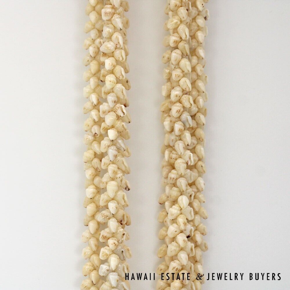 Ni'ihau Shell Lei 3 Strand Pikake Momi Lenalena Poleholeho Apu'upu'u 38 Inch - Image 6