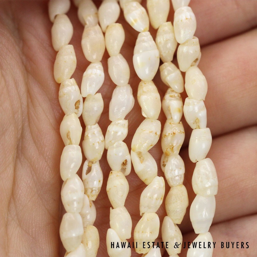 Six Strand Ni'ihau Shell Lei: Laiki Lenalena 60 inch #2778-17 - Image 11