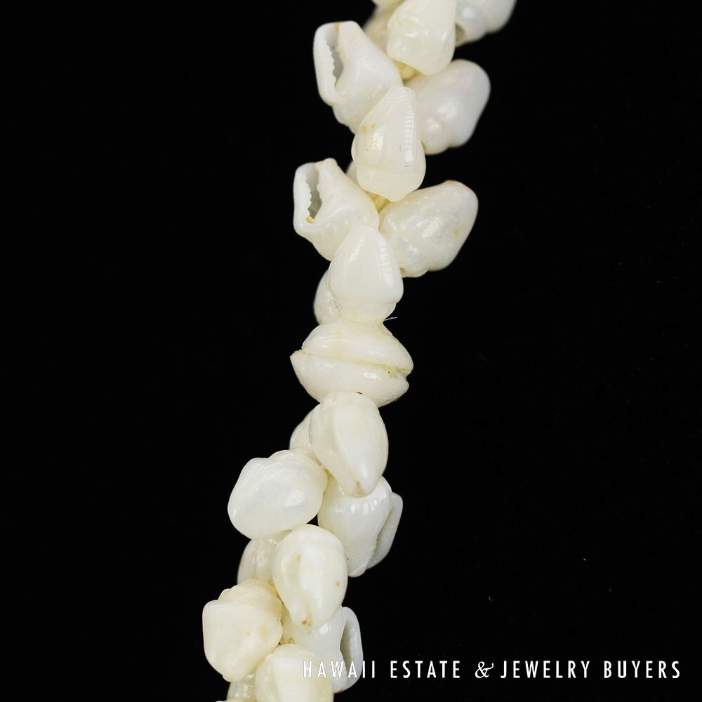 Ni'ihau Shell Lei Single Strand Pikake Momi Ke'oke'o 30 Inch - Image 10