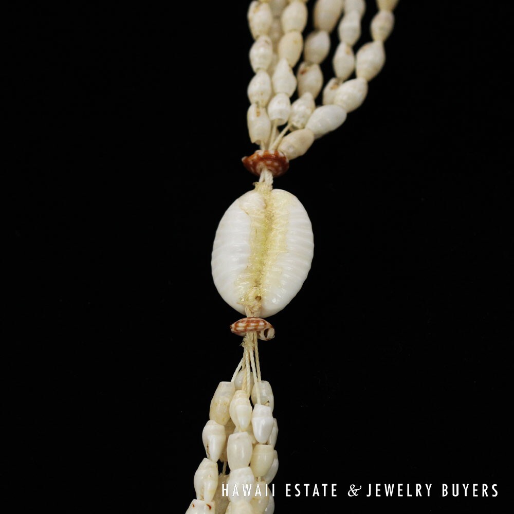 Six Strand Ni'ihau Shell Lei: Laiki Lenalena 60 inch #2778-17 - Image 3