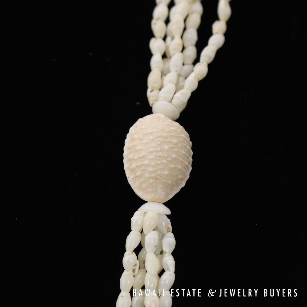 Ni'ihau Shell Lei 5-Strand White Laiki Pololei Necklace 35 Inch - Image 11