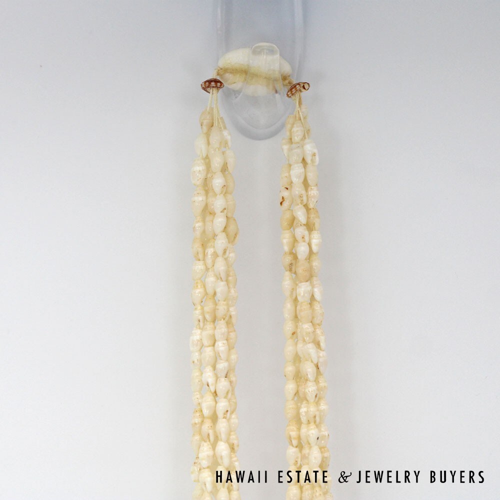 Six Strand Ni'ihau Shell Lei: Laiki Lenalena 60 inch #2778-17 - Image 6