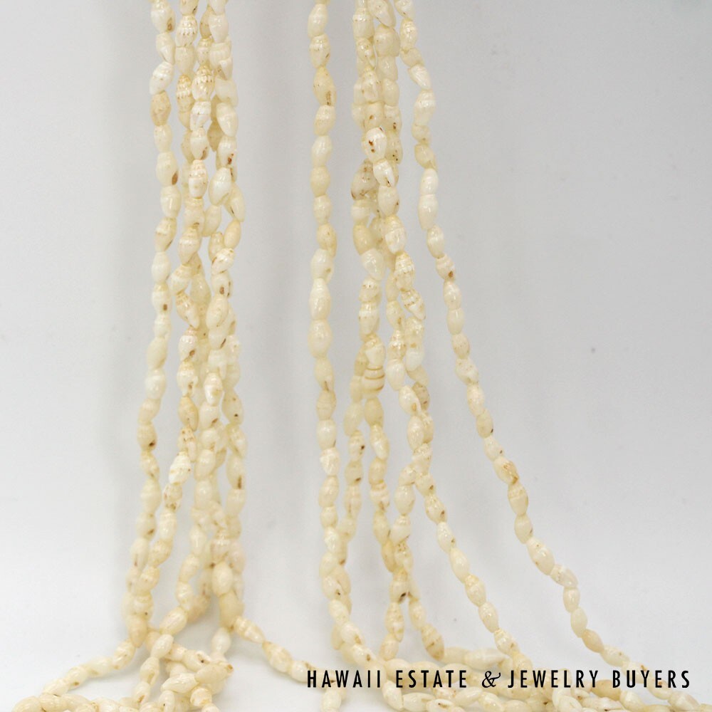 Six Strand Ni'ihau Shell Lei: Laiki Lenalena 60 inch #2778-17 - Image 9