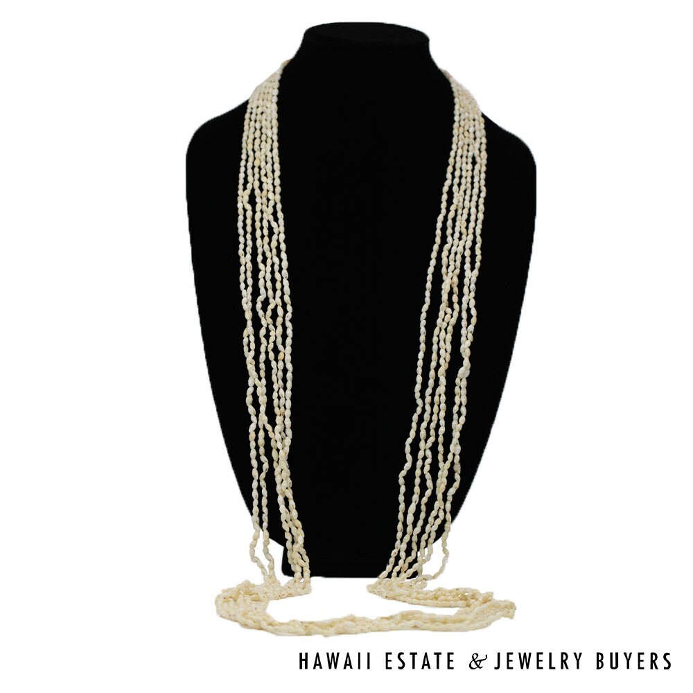 Six Strand Ni'ihau Shell Lei: Laiki Lenalena 60 inch #2778-17 - Image 12