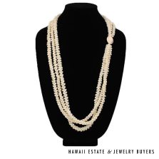 Three-Strand Ni'ihau Shell Lei: Pikake Momi Lenalena Kua Ula 36 inches #2778-14