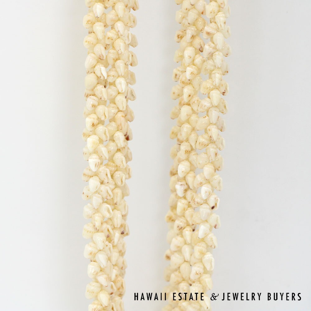 Ni'ihau Shell Lei 3-Strand Pikake Momi Lenalena 38 Inch - Image 7