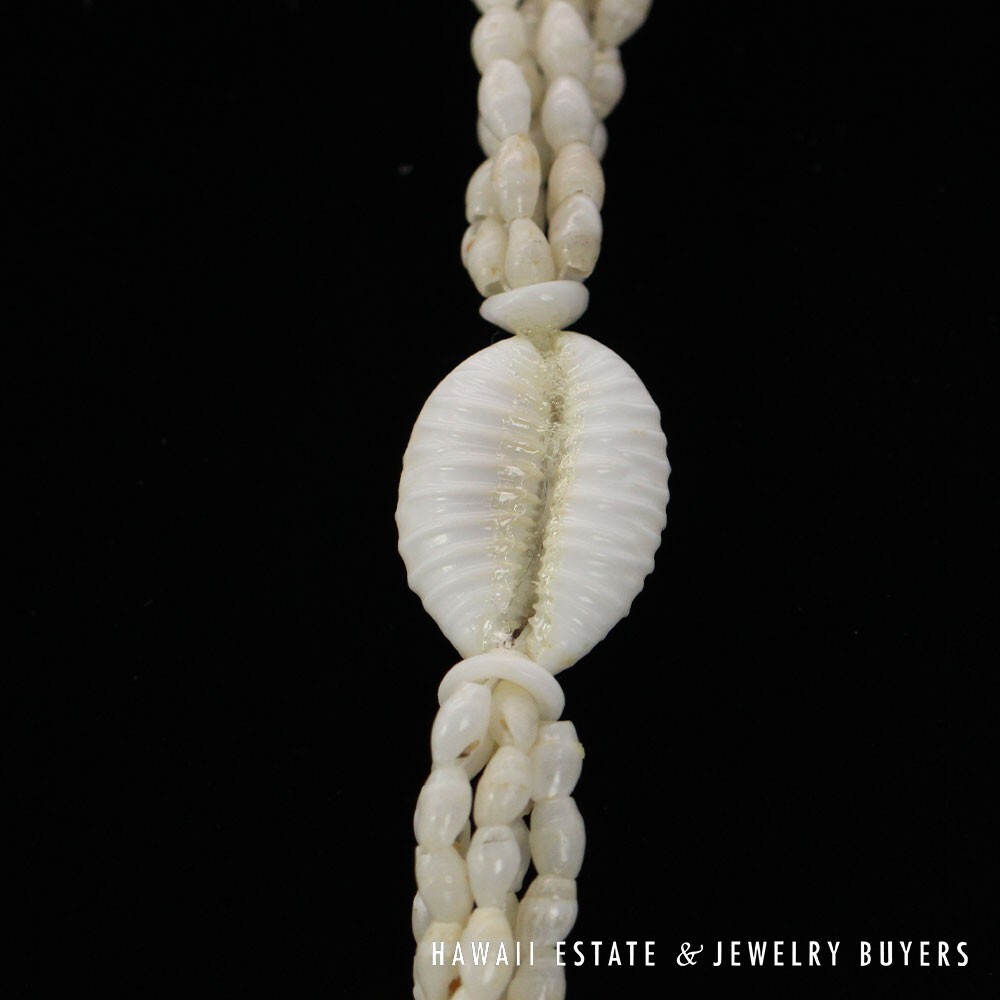 Ni'ihau Shell Lei 5-Strand White Laiki Pololei Necklace 35 Inch - Image 12