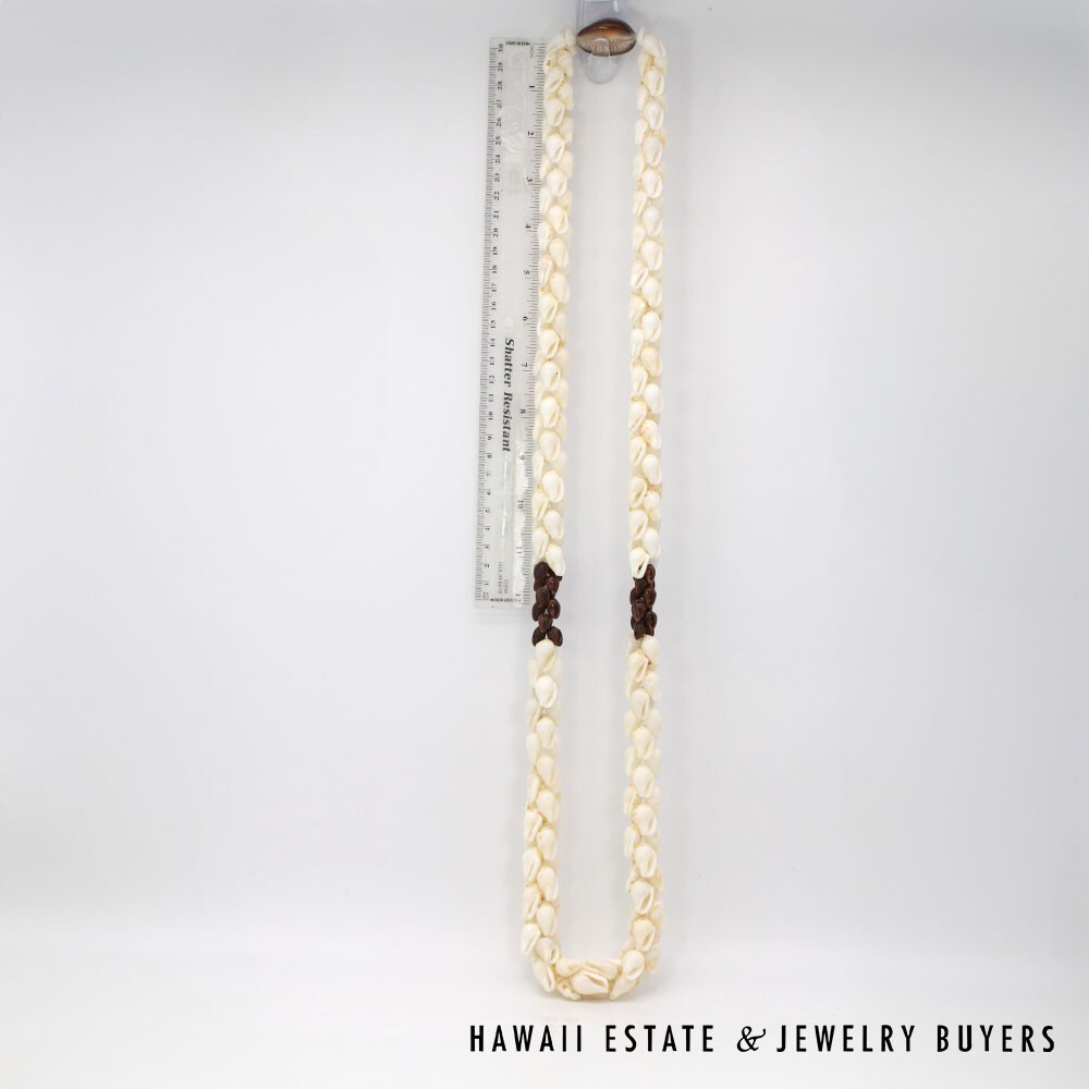 Ni'ihau Shell Lei Pikake Alilea & Pohole Single Strand 43 Inch - Image 3