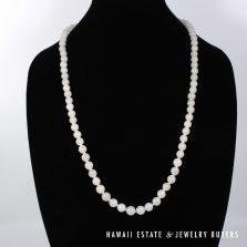 Ice Jade Graduated 8-10mm Bead 14K Yellow GoldNecklace 30"