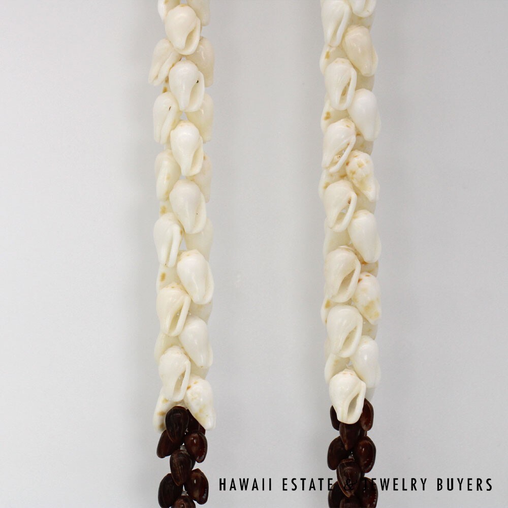 Ni'ihau Shell Lei Pikake Alilea & Pohole Single Strand 43 Inch - Image 6