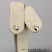 0.50ctw Diamond SI/HI Bezel Set 14K White Gold Stud Earrings