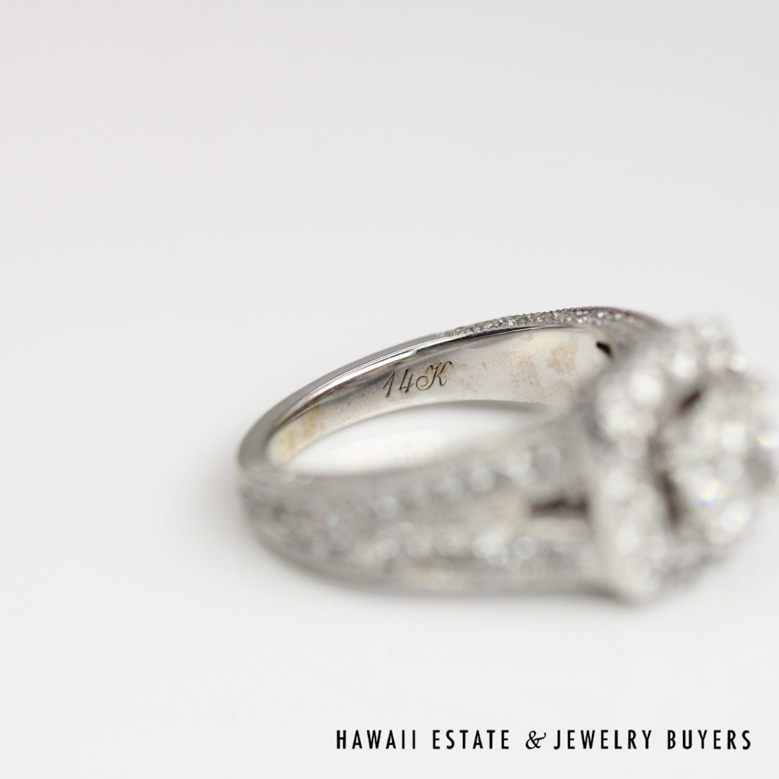 Neil Lane 0.95ctw SI3/HI Cushion Cut Diamond 1.30ctw SI/HI Diamond 14k White Gold Ring Size 4.5, 6.3g - Image 8