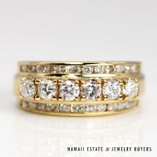 1ctw SI/GH Diamond 18k Yellow Gold Band Size 6.75, 6.4g