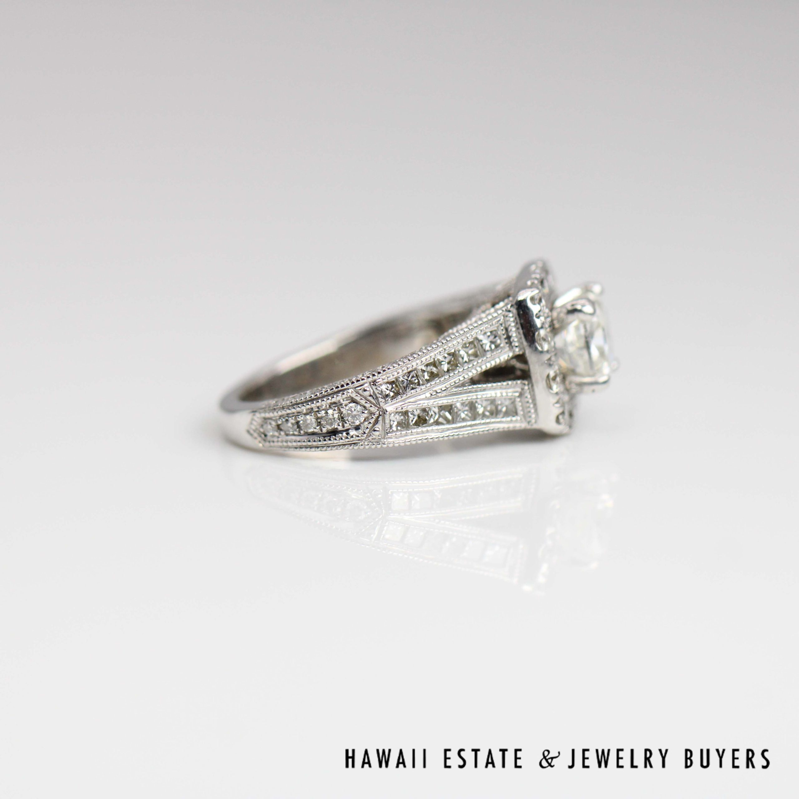 Neil Lane 0.95ctw SI3/HI Cushion Cut Diamond 1.30ctw SI/HI Diamond 14k White Gold Ring Size 4.5, 6.3g - Image 7
