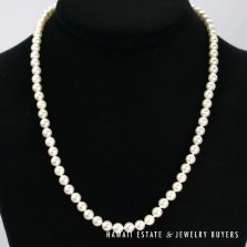 Mikimoto 5.5-6mm Cultured Pearl Strand 18k Yellow Gold Clasp Necklace 18"