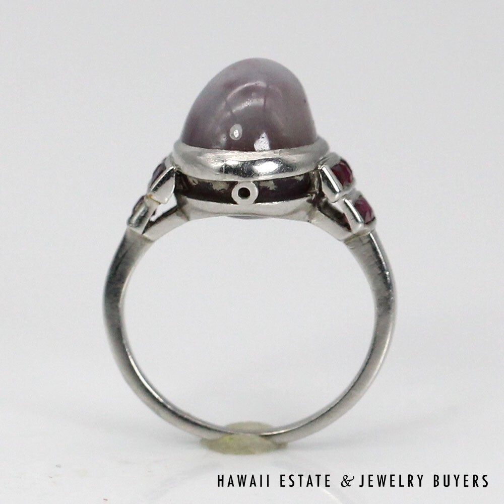 Platinum Lavender Star Sapphire and Ruby Ring SIZE 3 #2248-09 - Image 11