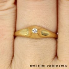 Tiffany & Co Elsa Peretti 18K Yellow Gold Diamond Pointed Ring SIZE 6.5 #2611-09