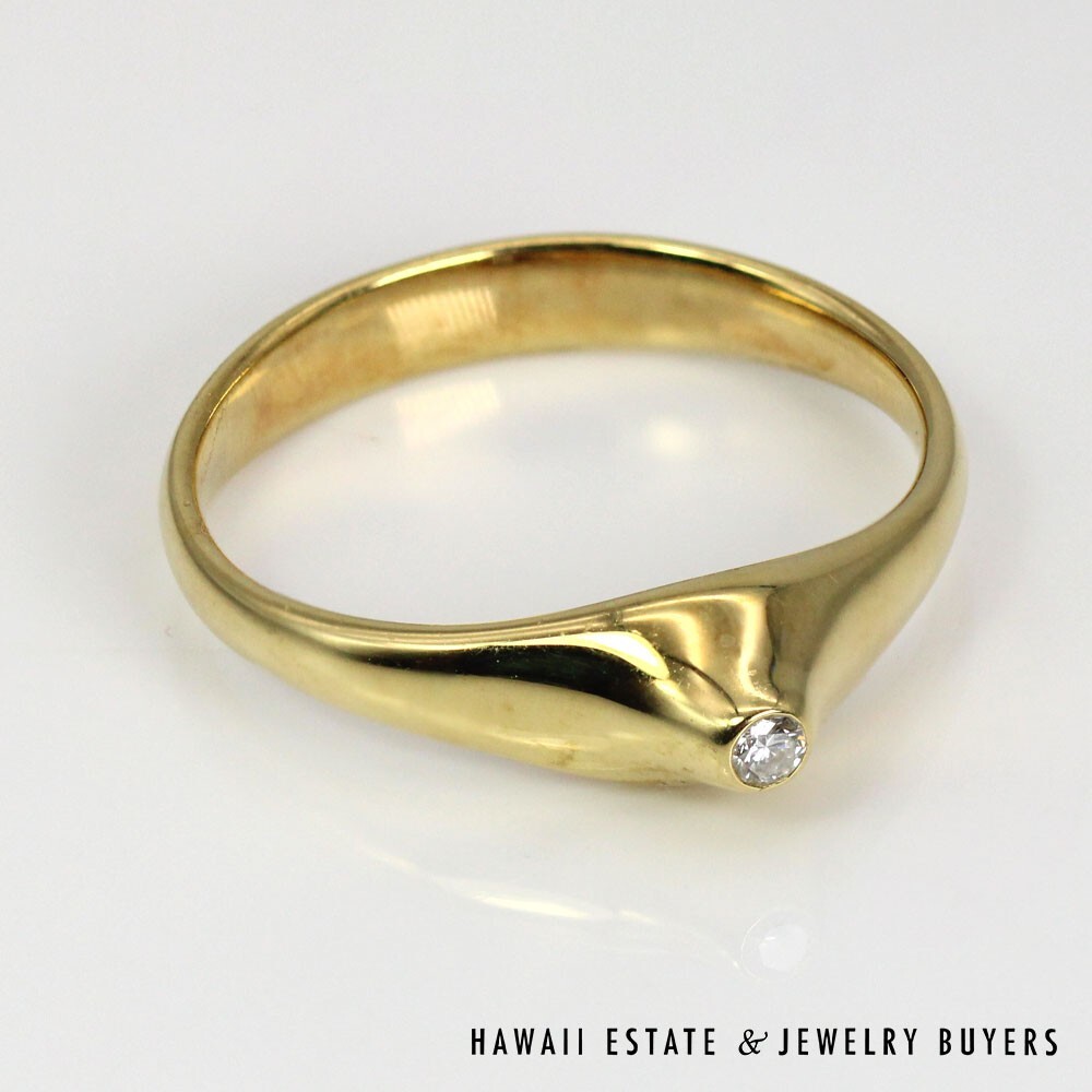 Tiffany & Co Elsa Peretti 18K Yellow Gold Diamond Pointed Ring SIZE 6.5 #2611-09 - Image 2