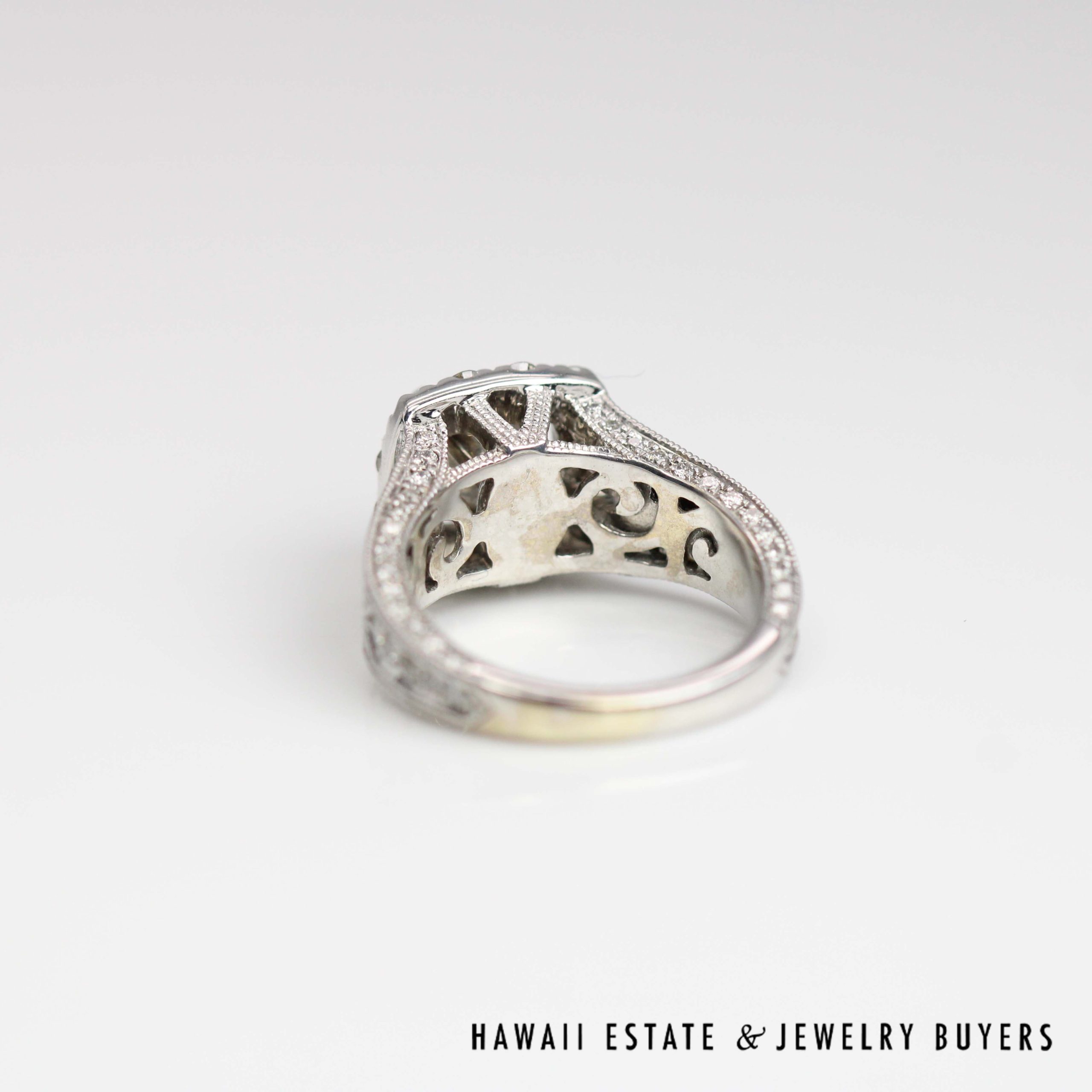 Neil Lane 0.95ctw SI3/HI Cushion Cut Diamond 1.30ctw SI/HI Diamond 14k White Gold Ring Size 4.5, 6.3g - Image 6