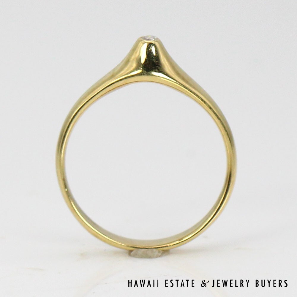 Tiffany & Co Elsa Peretti 18K Yellow Gold Diamond Pointed Ring SIZE 6.5 #2611-09 - Image 4