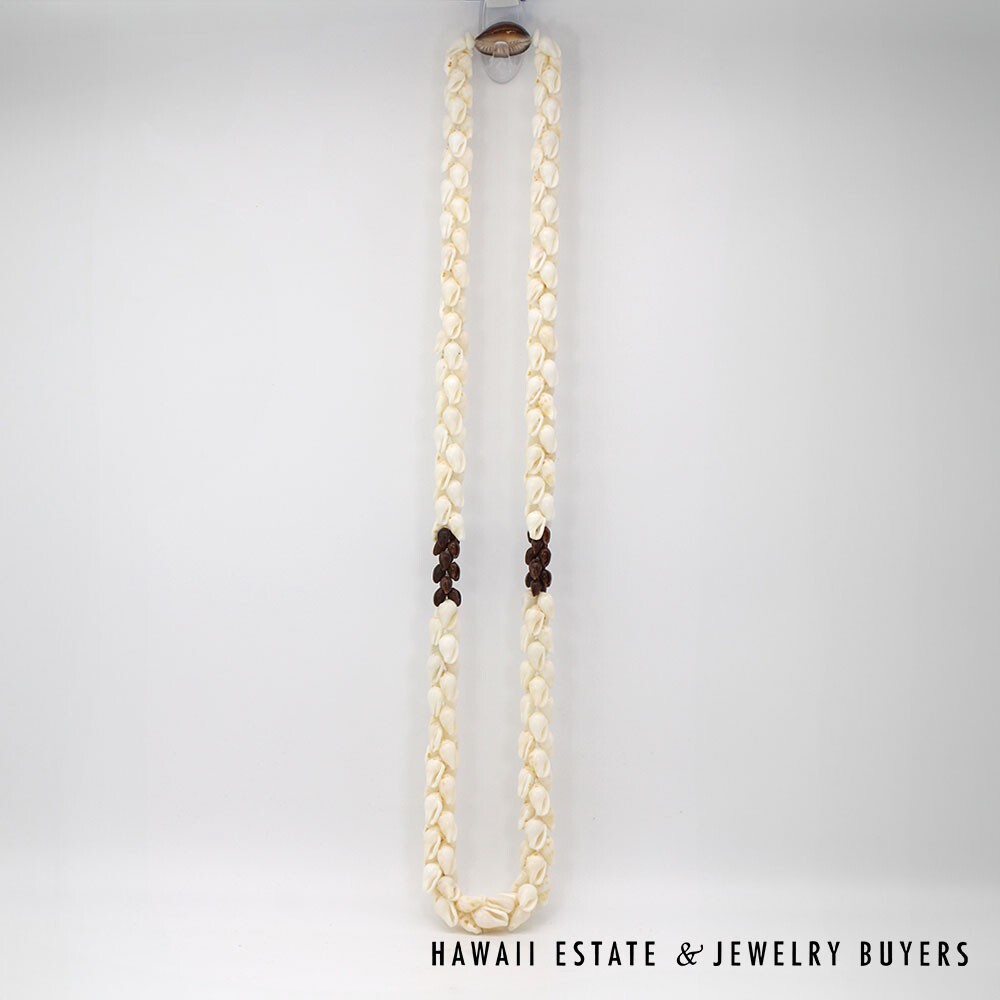Ni'ihau Shell Lei Pikake Alilea & Pohole Single Strand 43 Inch - Image 4