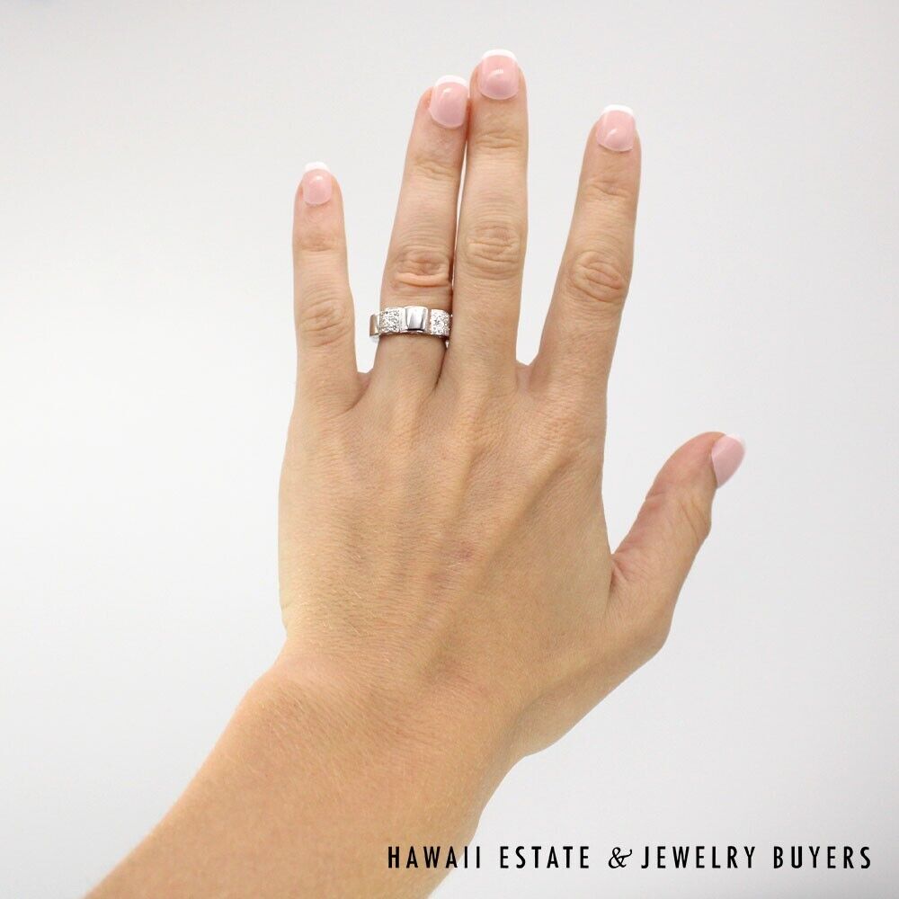 Chanel Camelia Sculptural 18K White Gold Pave Diamond Ring Size 4.5 - Image 10