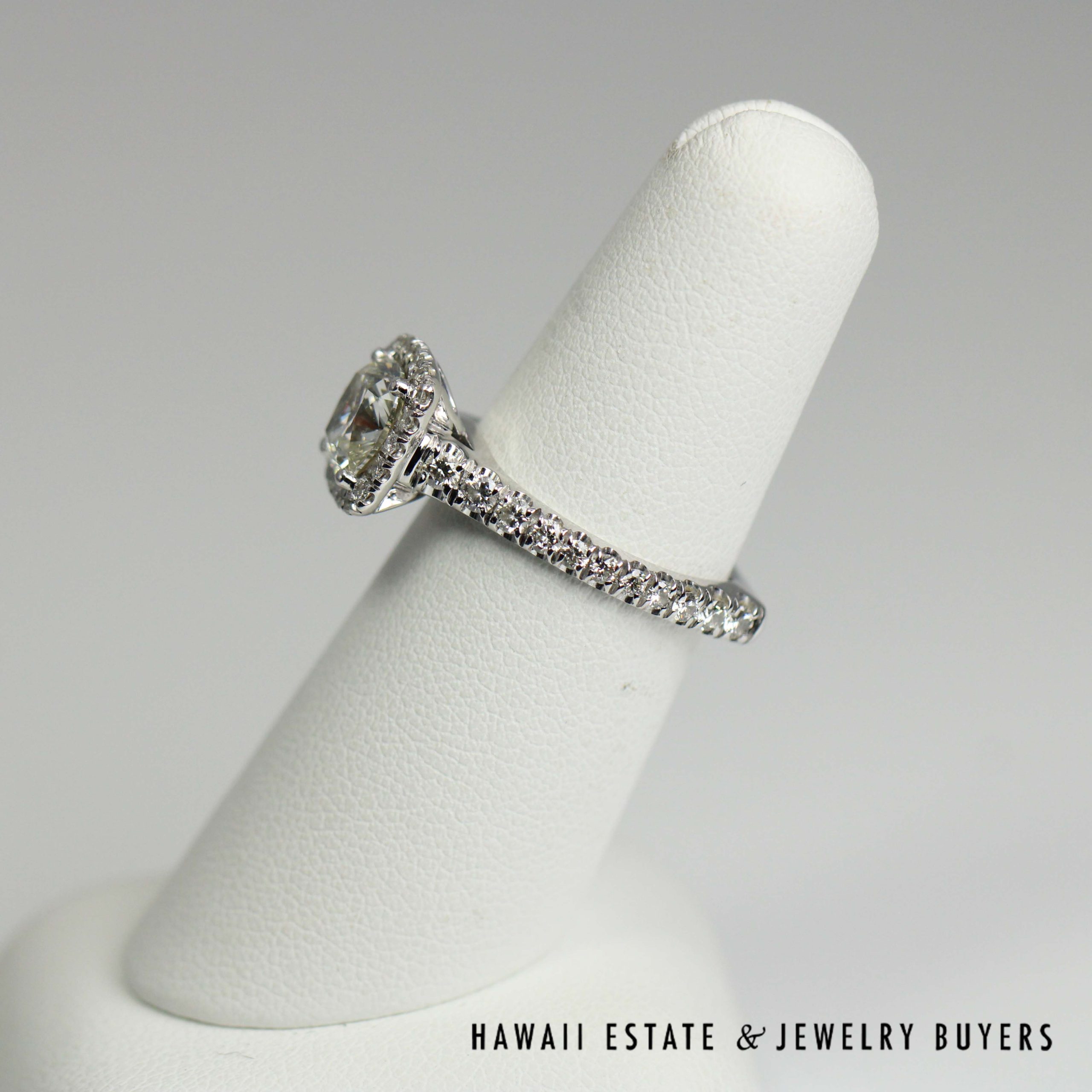GIA 1.59ct Cushion Brilliant Diamond VVS1/J Halo 18k White Gold Engagement Ring Size 6.5, 6.5g - Image 8