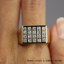 1ctw VVS/FG Diamond Channel Set Gents Ring 18k Yellow Gold Size 9.5, 16.9g